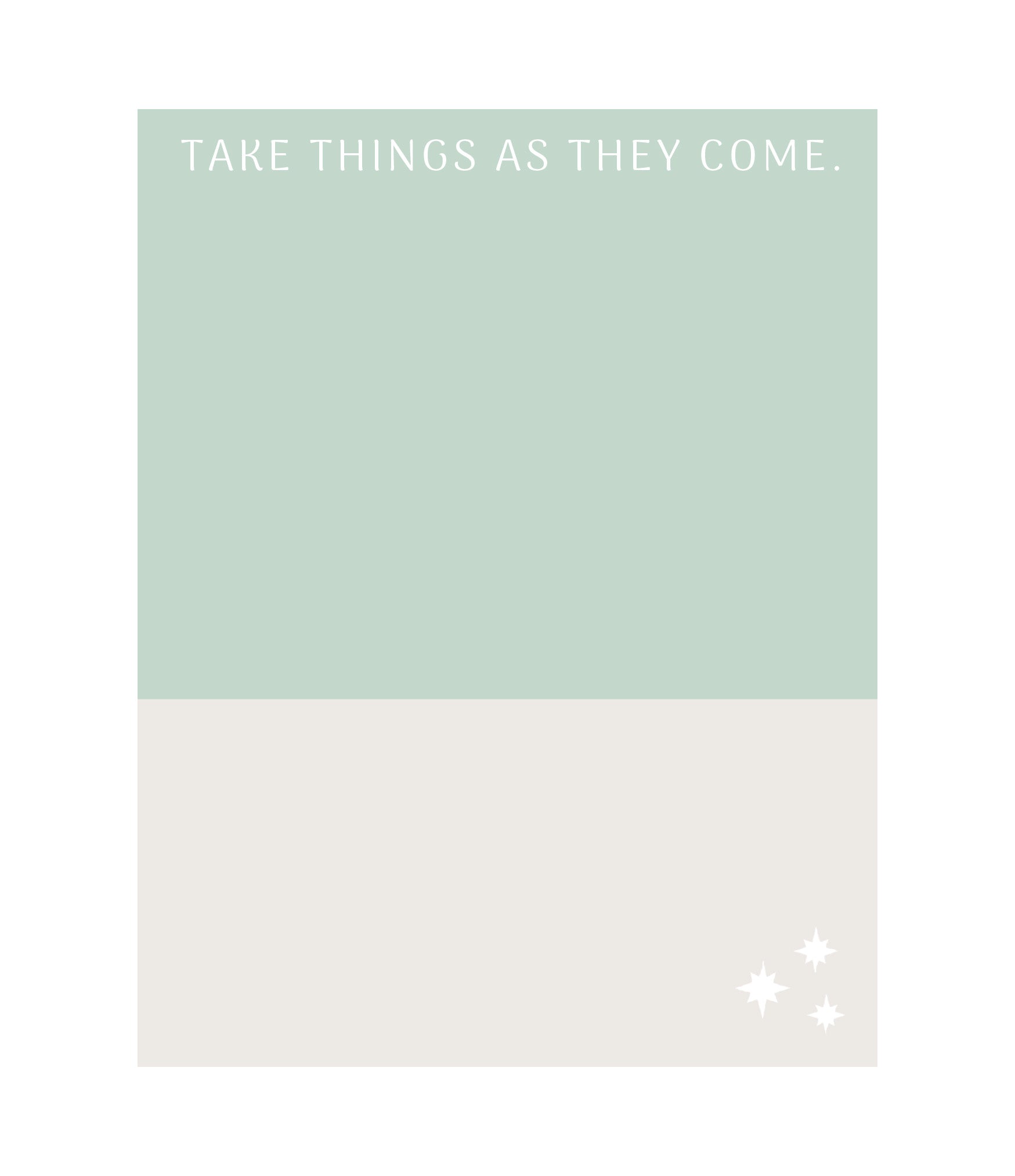 Magpie x Mamey notepad with “Take Things As They Come” design, 50 sheets, 4.25 by 5.5 inches