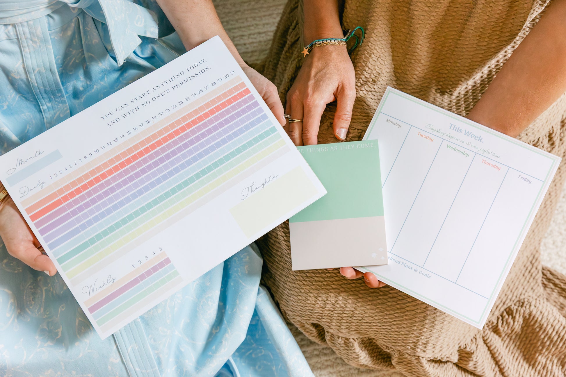 Magpie x Mamey weekly planning pad with 8x8 layout styled with habit tracker and notepad